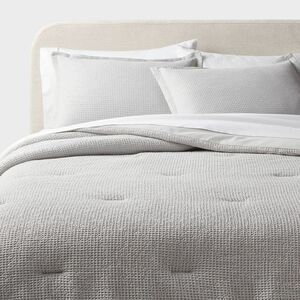 Threshold - Full/Queen Trad Washed Waffle Weave Comforter and  Gray